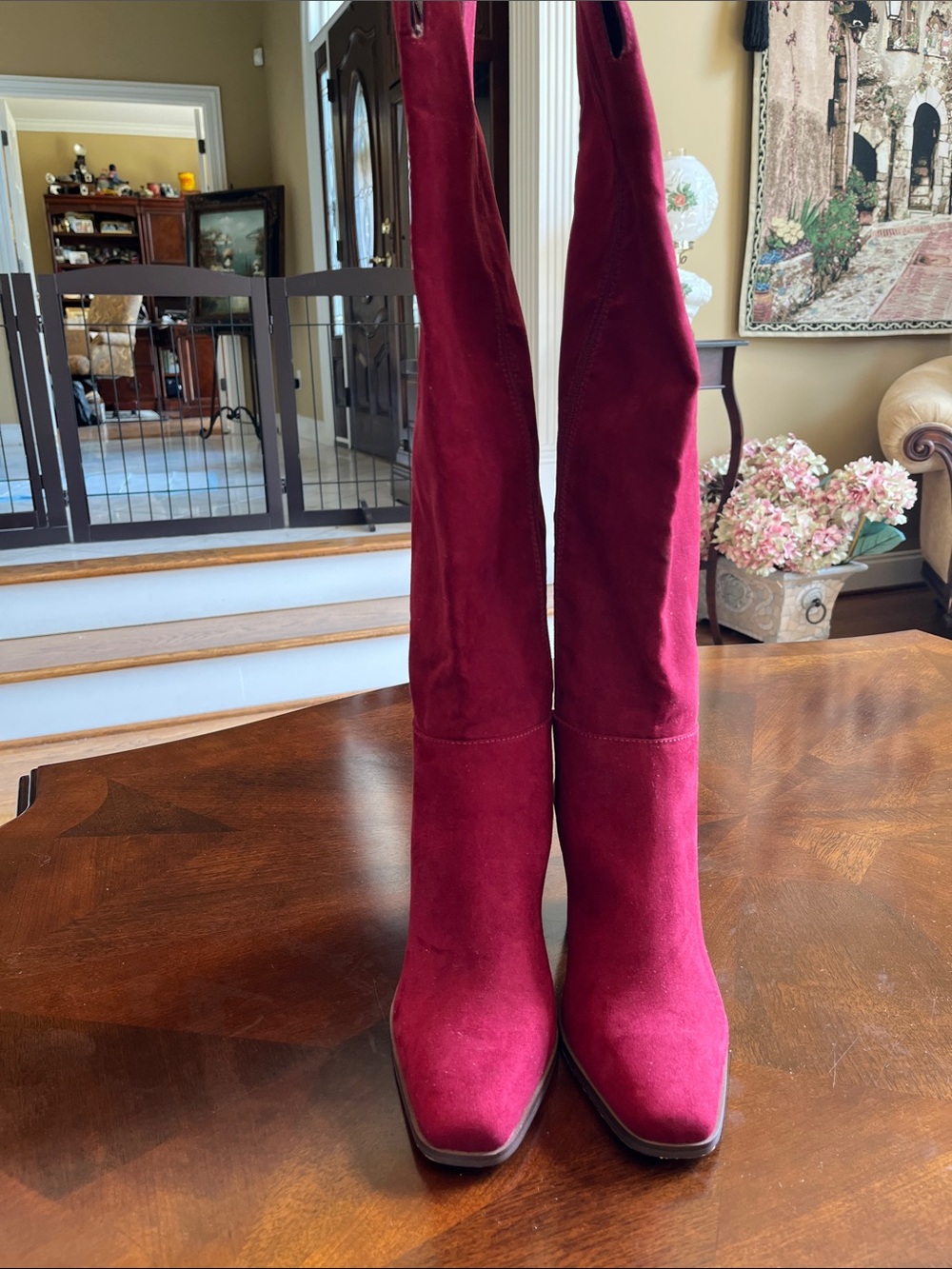 Jessica Simpson Burgundy Suede Over-The-Knee Boots